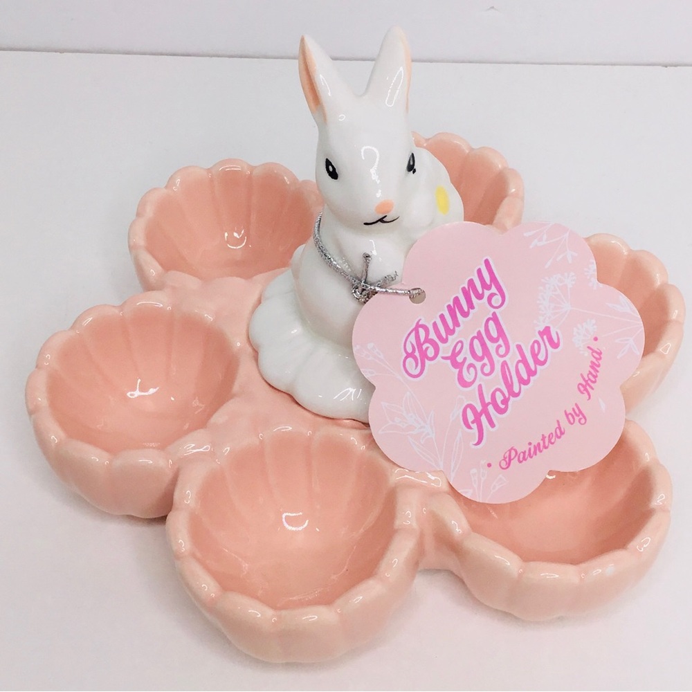 Bunny Egg Holder Easter Spring Stunning Pastel Pink 10 Strawberry Street New